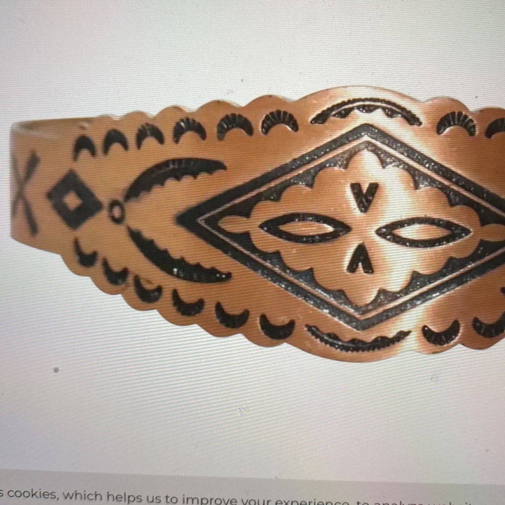 Vintage Native American Solid Copper Handmade Cuf… - image 2